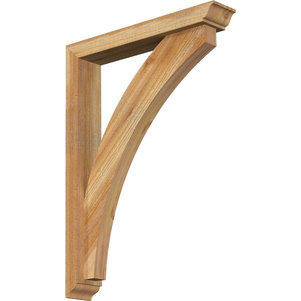 Ekena Millwork Thorton Traditional Rough Sawn Bracket w/ Offset Brace, Western Red Cedar, 4"W x 22"D x 30"H BKT0402X22X30THR01RWR - main